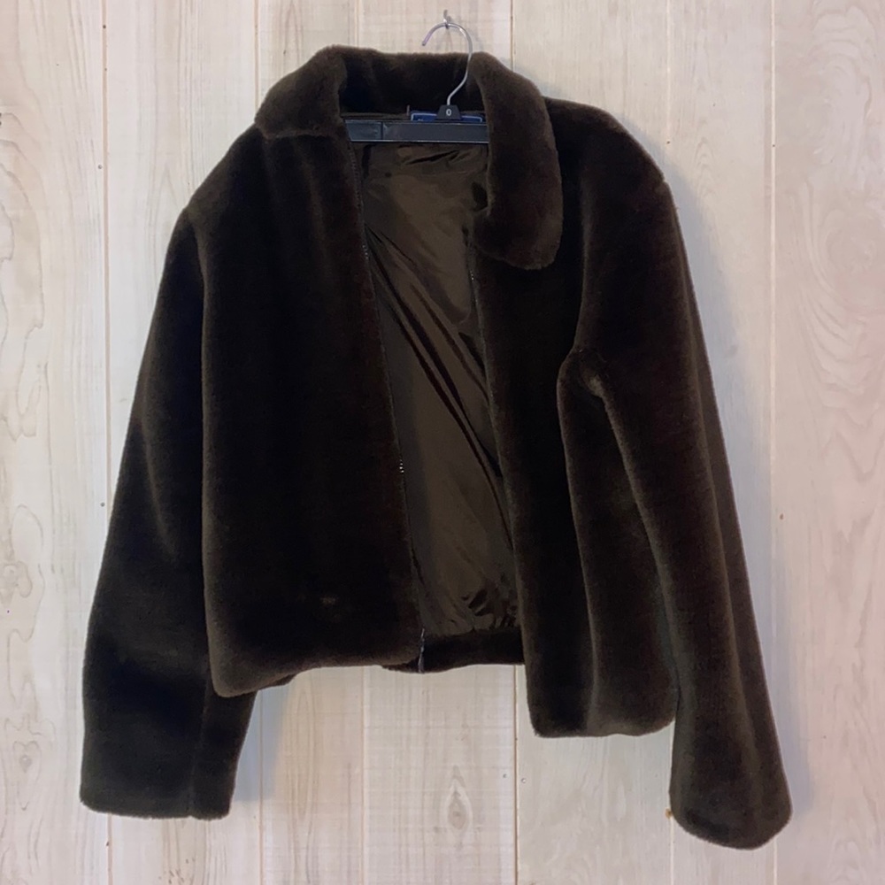 Brown fur coat!